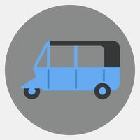 Icon bajaj. Transportation elements. Icons in color mate style. Good for prints, posters, logo, sign, advertisement, etc. vector