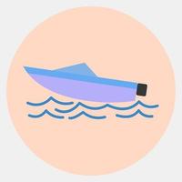 Icon speed boat. Transportation elements. Icons in color mate style. Good for prints, posters, logo, sign, advertisement, etc. vector