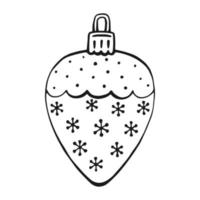 Christmas baubles. Decoration isolated elements. Hand drawn vector illustration.