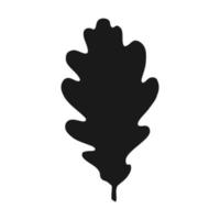 Silhouette oak leaf. Hand drawn autumn vector illustration.