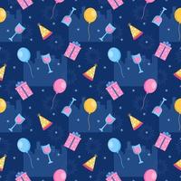Happy New Year 2023 Seamless Pattern Design with Decoration in Template Hand Drawn Cartoon Flat Illustration vector