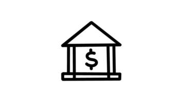 signo de banco o animación de icono de banco video