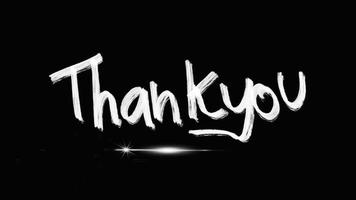 Animated thank you note with with text on black bacground video