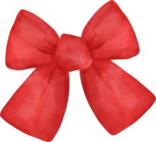 cute red ribbon hair bow tie watercolour illustration png