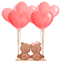 carino Due orsacchiotto orsi San Valentino personaggio cartone animato acquerello png