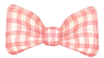 cute check striped ribbon hair bow tie watercolour illustration png