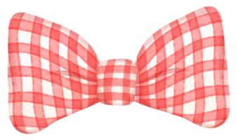 cute check striped ribbon hair bow tie watercolour illustration png