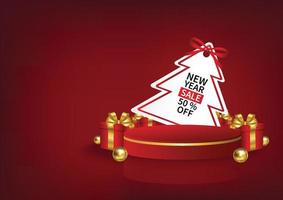 new year sale product display banner design vector