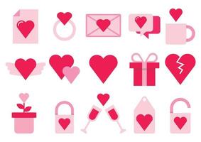 valentine's day icon cute flat icon valentine's elements vector design