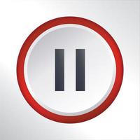 stop button flat icon button with red gradient circle vector design