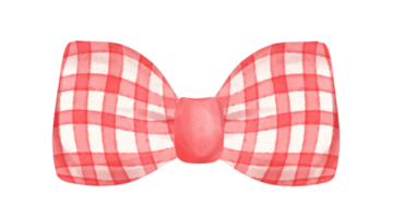 cute check striped ribbon hair bow tie watercolour illustration png