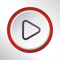 play button flat icon button with red gradient circle vector design