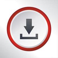 upload flat icon button with red gradient circle vector design