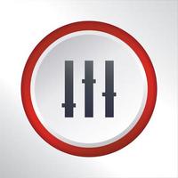 fillter flat icon button with red gradient circle vector design