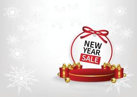 new year sale product display banner design white background vector