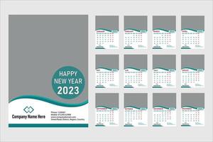 diseño de plantilla de calendario de pared moderno 2023 vector