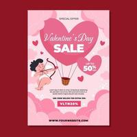 cartel de venta de san valentín vector