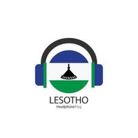 Lesotho headphone flag vector on white background.