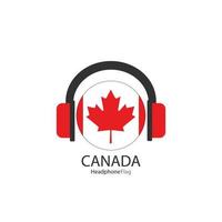 Canada headphone flag vector on white background.