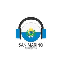 San Marino headphone flag vector on white background.