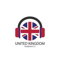 UK headphone flag vector on white background.