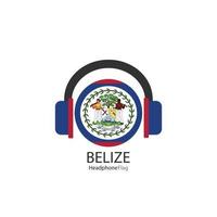 Belize headphone flag vector on white background.