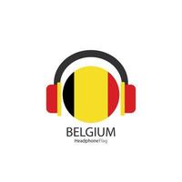 Belgium headphone flag vector on white background.