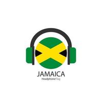 Jamaica headphone flag vector on white background.
