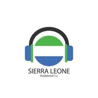 Sierra Leone headphone flag vector on white background.