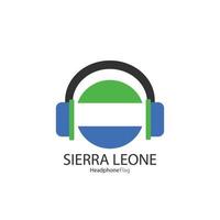 vector de bandera de auriculares de sierra leona sobre fondo blanco.