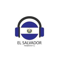 El Salvador headphone flag vector on white background.