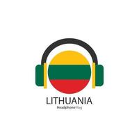 Lithuania headphone flag vector on white background.