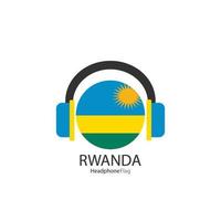 vector de bandera de auriculares de ruanda sobre fondo blanco.