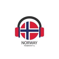 Norway headphone flag vector on white background.