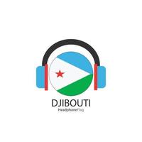 Djibouti headphone flag vector on white background.