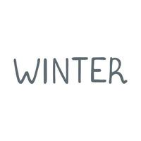 Vector Hand Drawn Lettering - Winter Isolated on White Background