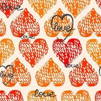 Vector seamless background with colorful heart shape. Use it for wallpaper, textile print, pattern fills, web page, surface textures, wrapping paper, design of presentation and other graphic design