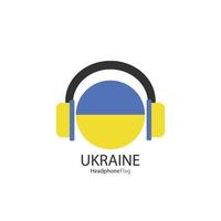 Ukraine headphone flag vector on white background.