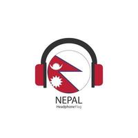 Nepal headphone flag vector on white background.