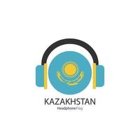 Kazakhstan headphone flag vector on white background.