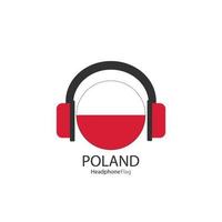 vector de bandera de auriculares de polonia sobre fondo blanco.