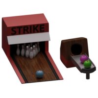 3D-gerendertes Bowling-Set, perfekt für Designprojekte png