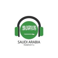 vector de bandera de auriculares de arabia saudita sobre fondo blanco.