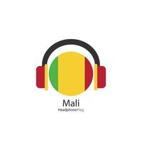 Mali headphone flag vector on white background.