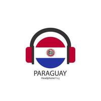 vector de bandera de auriculares paraguay sobre fondo blanco.