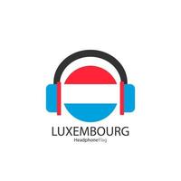 Vector de bandera de auriculares de Luxemburgo sobre fondo blanco.