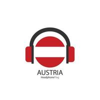 Austria headphone flag vector on white background.