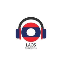 Laos headphone flag vector on white background.