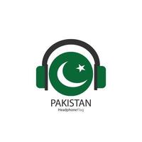 vector de bandera de auriculares de pakistán sobre fondo blanco.