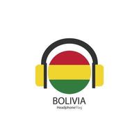 vector de bandera de auriculares de bolivia sobre fondo blanco.